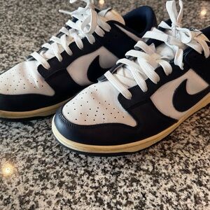 Nike Navy Blue and Sail Dunks